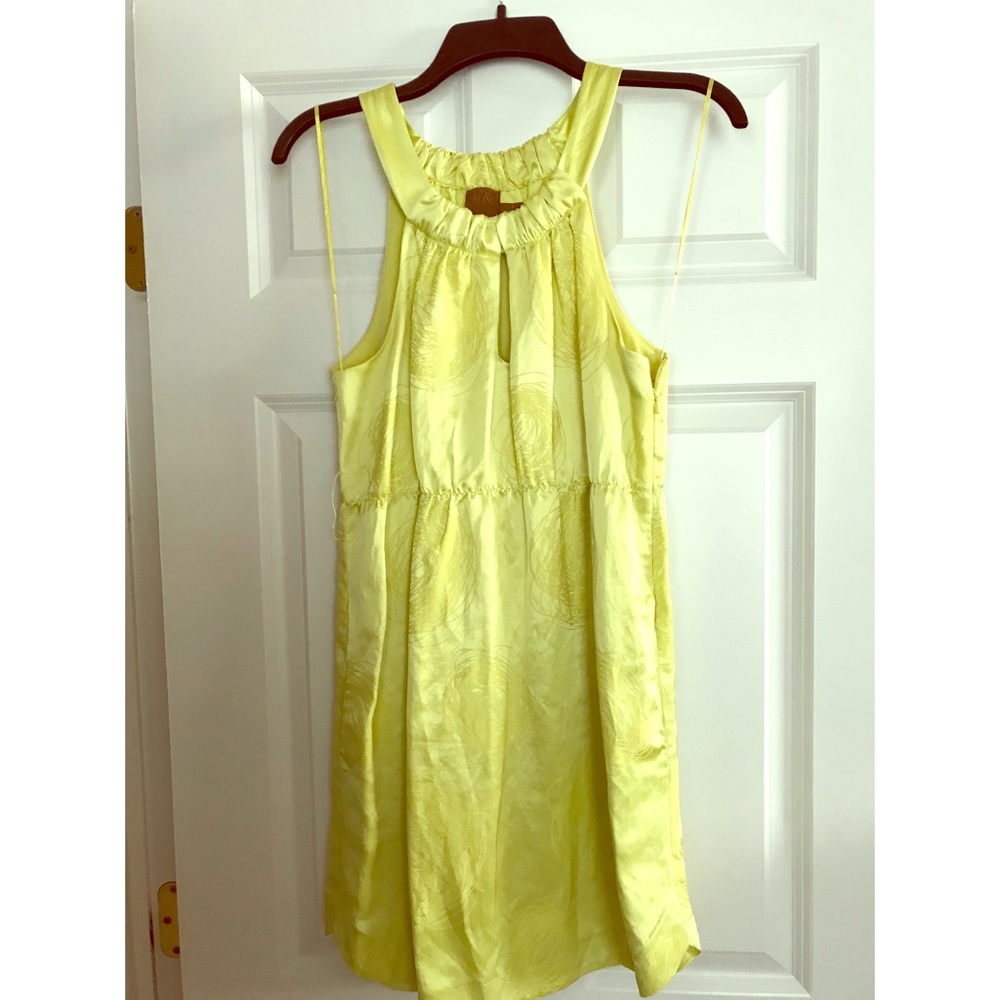 Ali Ro lime green/yellow silk dress size 4
